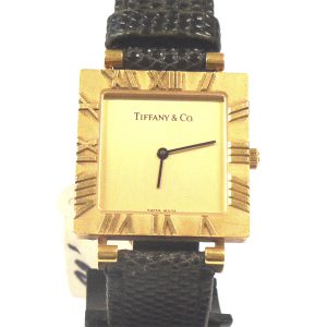 Reloj Tiffany Movimiento De Cuarzo Caja Cuadrada Oro