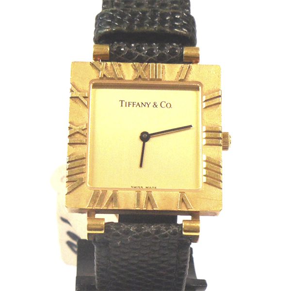 Reloj Tiffany Movimiento De Cuarzo Caja Cuadrada Oro