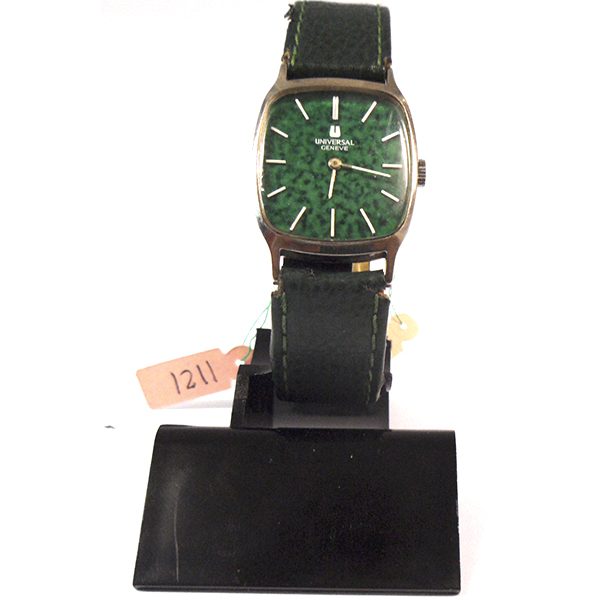 Reloj Universal Geneve De Cuerda Esfera Verde Caja De Acero