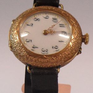 Reloj Años 20 De Bolsillo De Cuerda Esfera Blanca Caja De Oro De 14 Kt