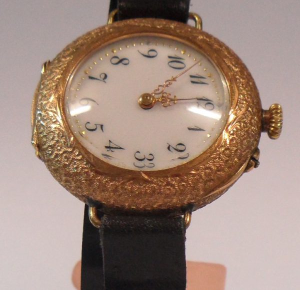 Reloj Años 20 De Bolsillo De Cuerda Esfera Blanca Caja De Oro De 14 Kt