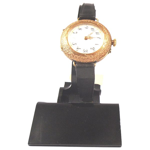 Reloj Años 20 De Bolsillo De Cuerda Esfera Blanca Caja De Oro De 14 Kt