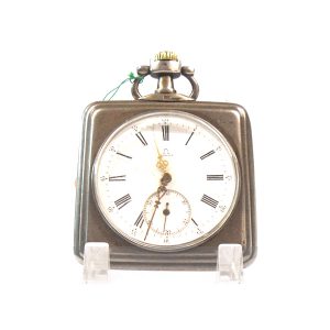 Reloj Omega Bolsillo De Cuerda Esfera Blanca Caja De Plata