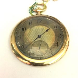 Reloj Bolsillo De Cuerda Esfera En Doble Color Caja De Oro 18 Kt