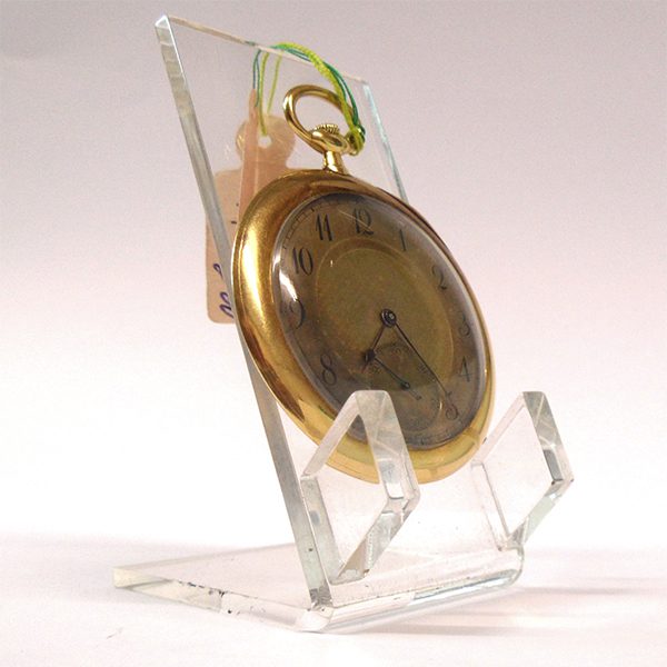 Reloj Bolsillo De Cuerda Esfera En Doble Color Caja De Oro 18 Kt