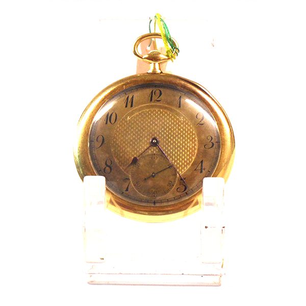 Reloj Bolsillo De Cuerda Esfera En Doble Color Caja De Oro 18 Kt